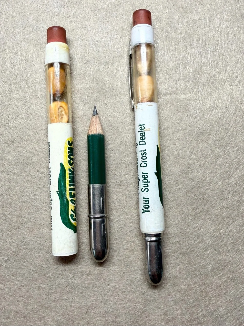 Vintage Bullet Pencil Set Edw J Funk Sons Seed Corn